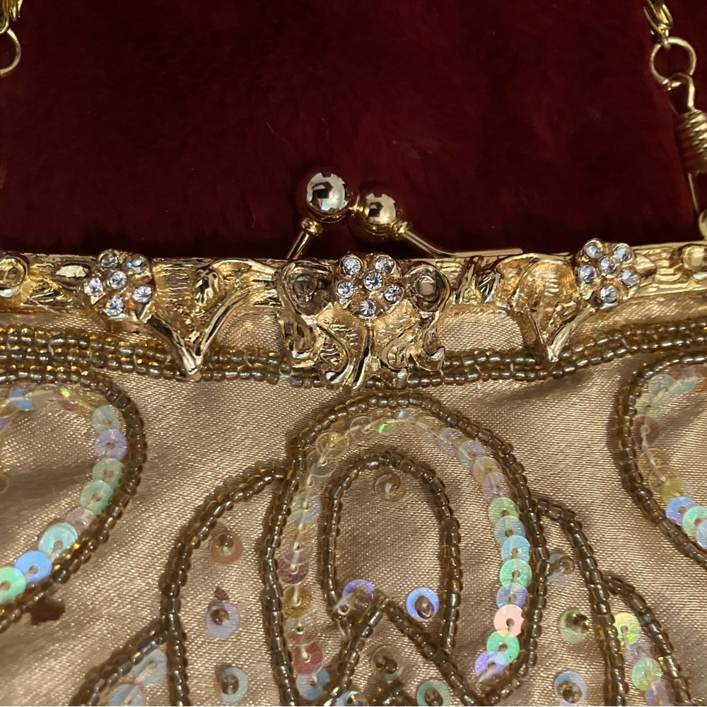 Vintage gorgeous clutch with removable chain - Picture 3 of 8